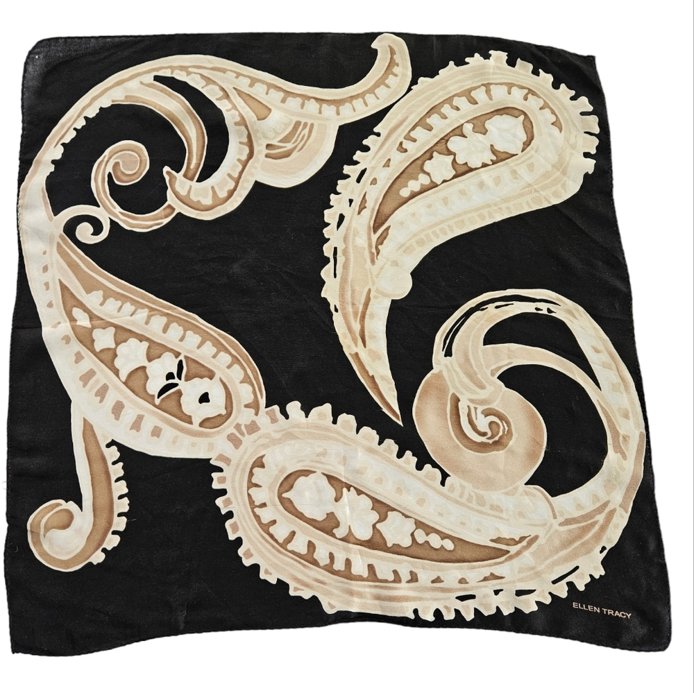 ELLEN TRACY Oversized Paisley Square Scarf | SZ 20" Sq